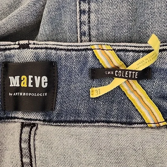 Anthropologie Maeve The Colette Crop High-Rise Wide-Leg Jeans light-to-med Sz 12 - Picture 15 of 16